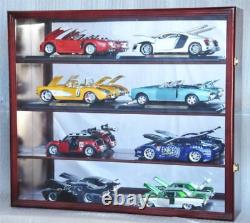 1/18 Scale Diecast Car Display Case Cabinet Box Wood Memorabilia Mirror Cars