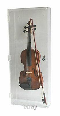 1/ -3/4 Clear Acrylic Violin Display Case Stand Wall Shadow Box Holder Cabinet