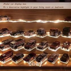 1/64 Mini Cars Display Case with Lighted 7 Tiers Wall Mounted Display Box wit