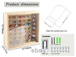 1/64 Mini Cars Display Case with Lighted 7 Tiers Wall Mounted Display Box wit