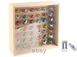 1/64 Mini Cars Display Case with Lighted 7 Tiers Wall Mounted Display Box wit
