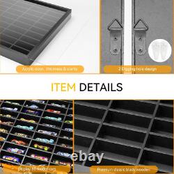 1/64 Scale Diecast Car Display Case with 60 Compartments, Black, 16.27 X 24.09