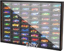 1/64 Scale Diecast Car Display Case with 60 Compartments, Black, 16.27 X 24.09