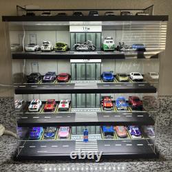1/64 Scale Diecast LED Car Display Case Cabinet Box 5 Level Memorabilia 75 Cars