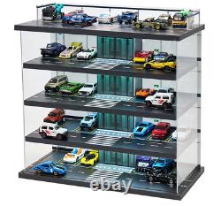1/64 Scale Diecast LED Car Display Case Cabinet Box 5 Level Memorabilia 75 Cars