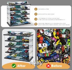 1/64 Scale Diecast LED Car Display Case Cabinet Box 5 Level Memorabilia 75 Cars