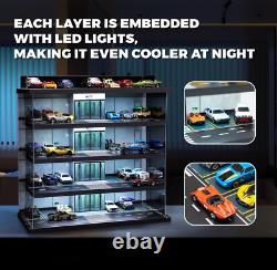 1/64 Scale Diecast LED Car Display Case Cabinet Box 5 Level Memorabilia 75 Cars