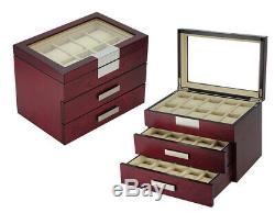 10 20 30 Wrist Watch Oak Storage Display Chest Box Display Wooden Case Cabinet