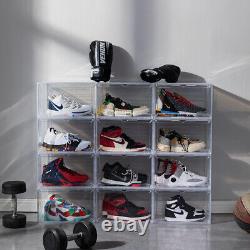 10 Pack Shoe boxes Large Clear Plastic Stackable Side Door Sneaker Display Case