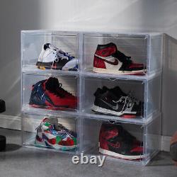 10 Pack Shoe boxes Large Clear Plastic Stackable Side Door Sneaker Display Case