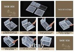 10 Pack Shoe boxes Large Clear Plastic Stackable Side Door Sneaker Display Case