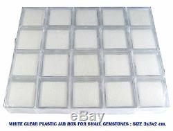 100 PCS OF CLEAR PLASTIC JAR BOX GEMSTONE JEWELRY DISPLAY SHOW CASE NEW 3x3CM