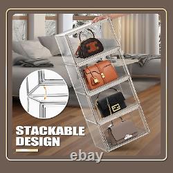 10Pack Clear Stackable Storage Bins Dustproof Book & Cosmetic Display Cases