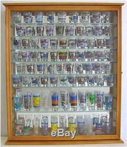 110 Shot Glass Display Case Wall Cabinet Rack Shadow Box. SC09-OA