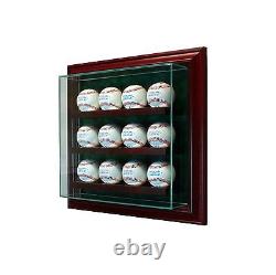 12 Baseball Glass Cabinet Display Case New FREE SHIPPING