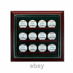 12 Baseball Glass Cabinet Display Case New UV Box FREE SHIPPING