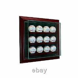 12 Baseball Glass Cabinet Display Case New UV Box FREE SHIPPING