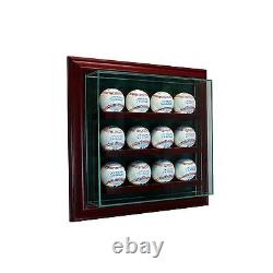 12 Baseball Glass Cabinet Display Case New UV Box FREE SHIPPING