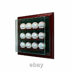 12 Baseball Glass Cabinet Display Case New UV Box FREE SHIPPING