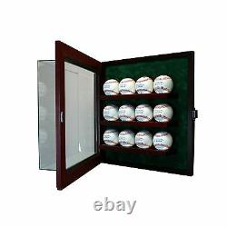 12 Baseball Glass Cabinet Display Case New UV Box FREE SHIPPING