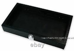 12 Black Glass Lid Top Utility Jewelry Hobby Display Storage Sales Box Cases