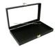 12 Black Glass Lid Utility Jewelry Hobby Display Storage Sales Cases with Pads