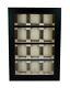 12 Piece Black Ebony Wood Watch Display Wall Hanging Case and Storage Organizer