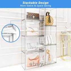 12PCS Acrylic Display Case, Display Cases for Collectibles, Purse Storage Org
