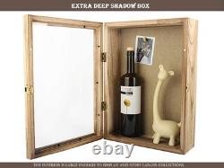12x17 Extra Deep Shadow Box, Large Shadow Boxes Display Cases with Lock, for D