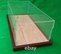 13.5 L x 8.5 W x 11 H display case with 1/8 thick acrylic brown wood frame