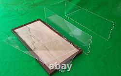 13.5 L x 8.5 W x 11 H display case with 1/8 thick acrylic brown wood frame