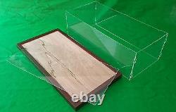 13.5 L x 8.5 W x 11 H display case with 1/8 thick acrylic brown wood frame