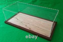 13.5 L x 8.5 W x 11 H display case with 1/8 thick acrylic brown wood frame