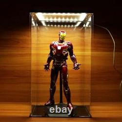 14 Acrylic Display Box for Hot Toys 1/6 Scale Iron Man with LED lighting