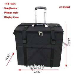 144 Pcs Sunglass Eyeglasses Display Case Sample Box Travel Trolley Case Storage