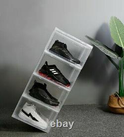 14x Clear Side Shoe Box Sneaker Closet Case Organizer Stackable Display Cabinet
