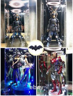 15.5 LED Acrylic Display Case box for Hot Toys 1/6 Action figure withTurnplate