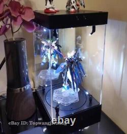 15.5 Rotating LED Acrylic Display Case Box Base for Gundam PG MG RG HG Figure
