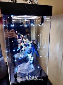 15.5 Rotating LED Acrylic Display Case Box Base for Gundam PG MG RG HG Figure