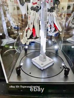 15.5 Rotating LED Acrylic Display Case Box Base for Gundam PG MG RG HG Figure