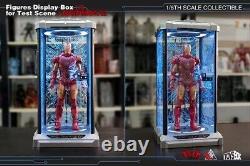 17 Rotating LED Acrylic Display Case Box Base for Hot Toys 1/6 figure