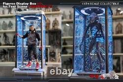 17 Rotating LED Acrylic Display Case Box Base for Hot Toys 1/6 figure