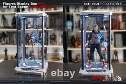 17 Rotating LED Acrylic Display Case Box Base for Hot Toys 1/6 figure