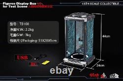 17 Rotating LED Acrylic Display Case Box Base for Hot Toys 1/6 figure