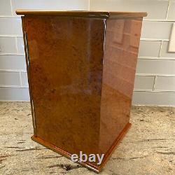 18 Slot Watch Display Case Burl Wood Laminate Glass Top Jewelry Box With 4 Drawers