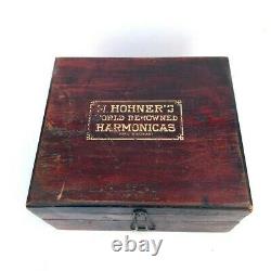 1900 Antique Wood Tiered Extend M. Hohner Harmonica Advertising Display Case Box