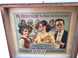 1900 Antique Wood Tiered Extend M. Hohner Harmonica Advertising Display Case Box