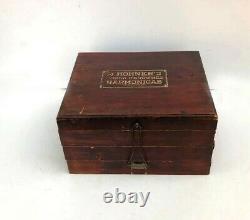 1900 Antique Wood Tiered Extend M. Hohner Harmonica Advertising Display Case Box