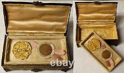 1915 Worlds Fair Ppie La Tausca Brass Ormolu Jeweled Casket Jewelry Vanity Box