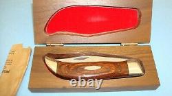 1972 CASE XX USA P172 BUFFALO WOOD HANDLES FOLDING KNIFE With DISPLAY BOX